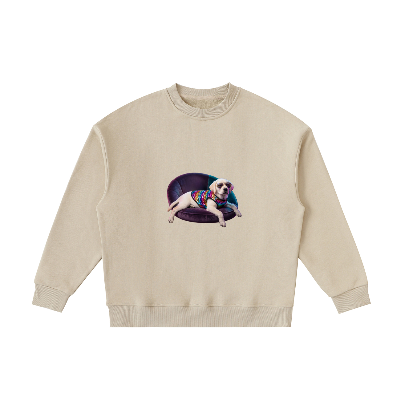 Disco Puppy Chillax Fleece Kids' Crewneck Sweatshirt