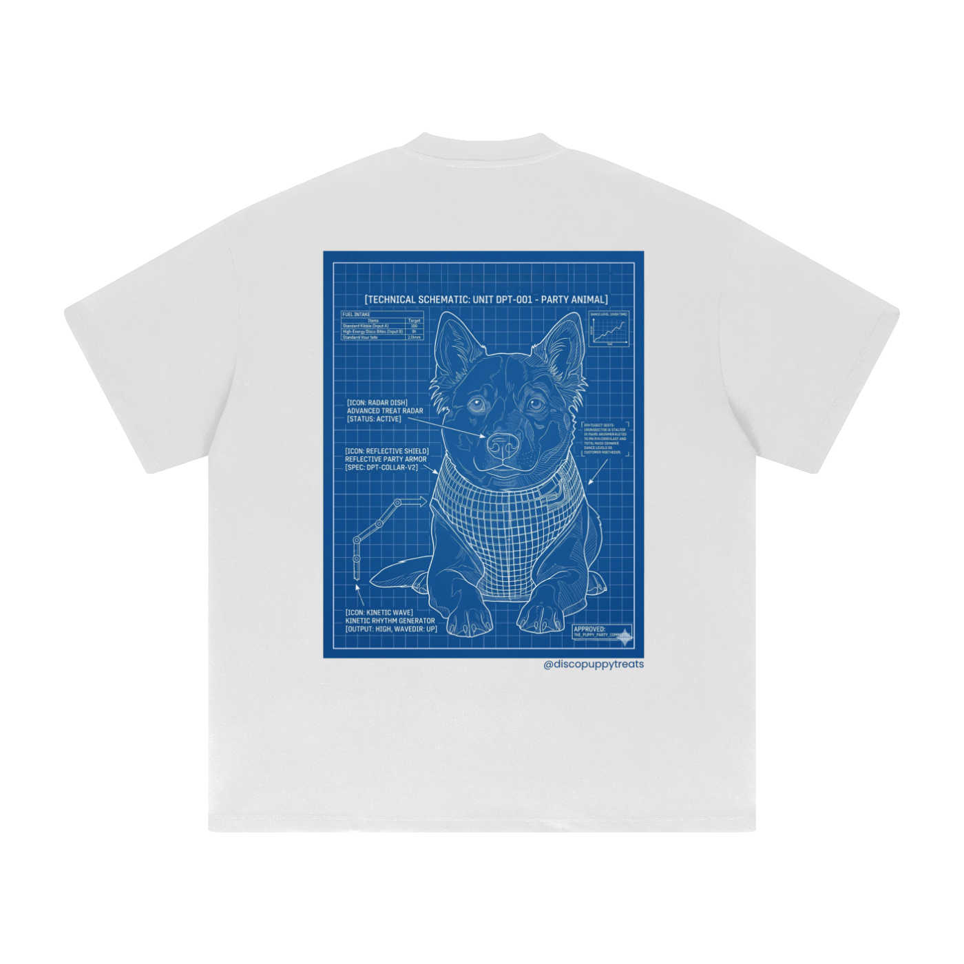 Disco Puppy Treats Blueprint Heavyweight Drop Shoulder T-Shirt