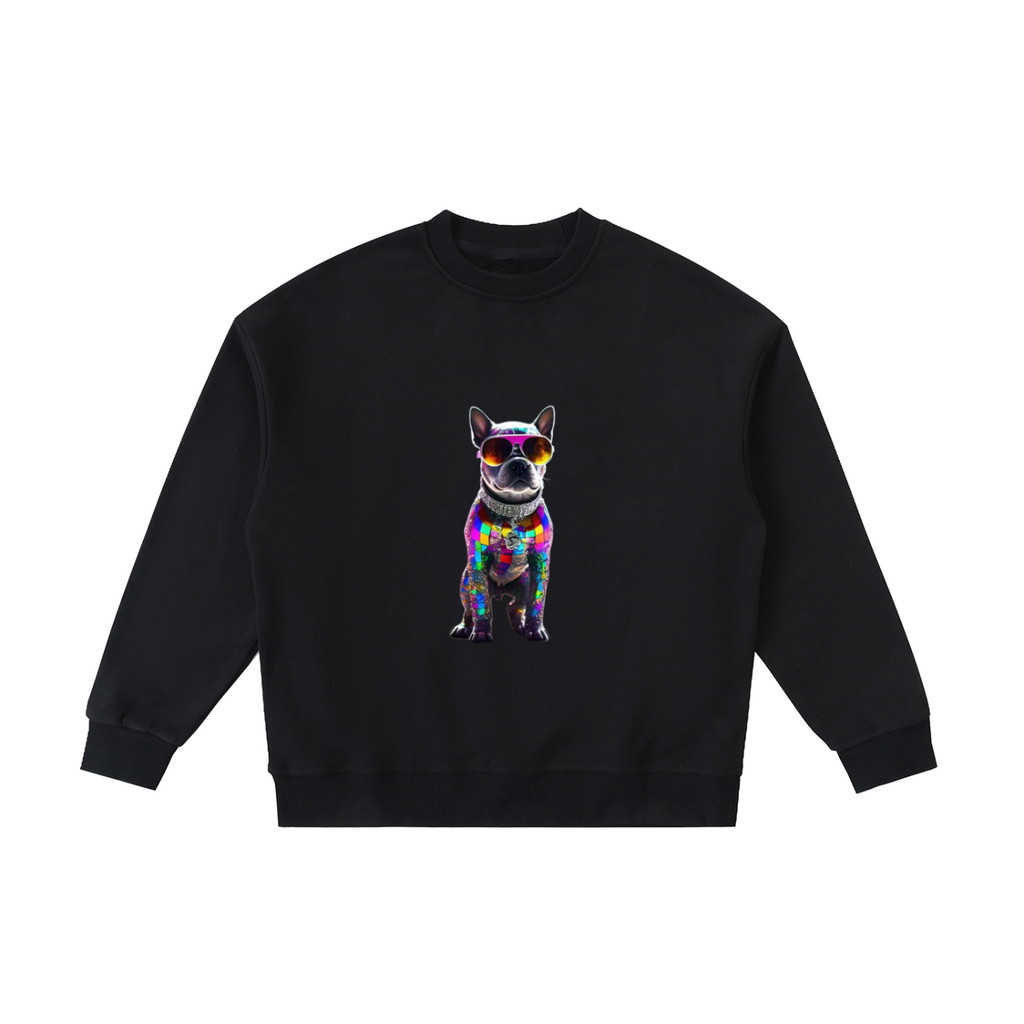 Disco Frenchie Fluro Kids' Crewneck Sweatshirt