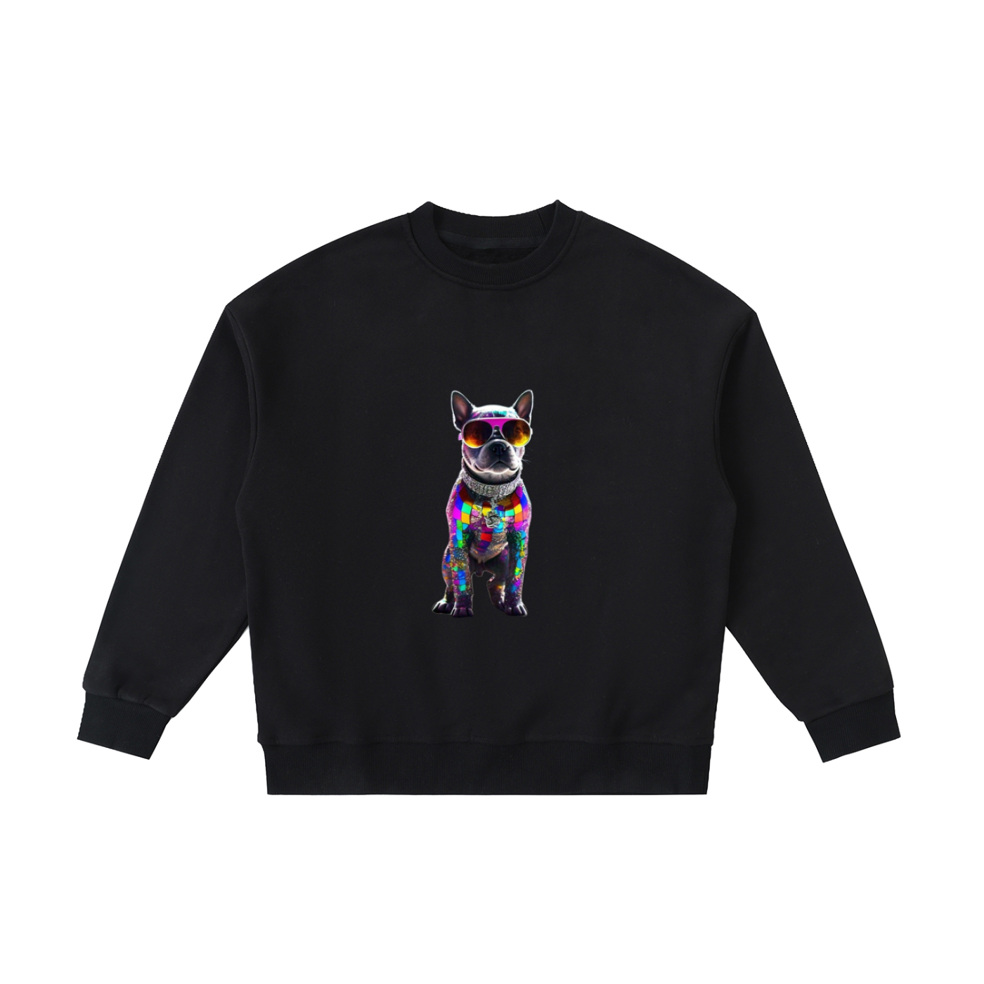 Disco Frenchie Fluro Kids' Crewneck Sweatshirt
