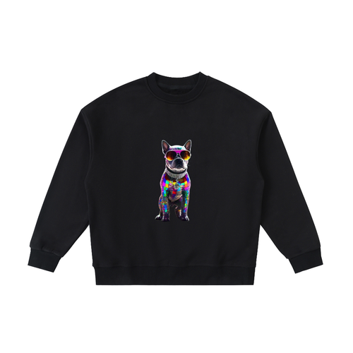 Disco Frenchie Fluro Kids' Crewneck Sweatshirt