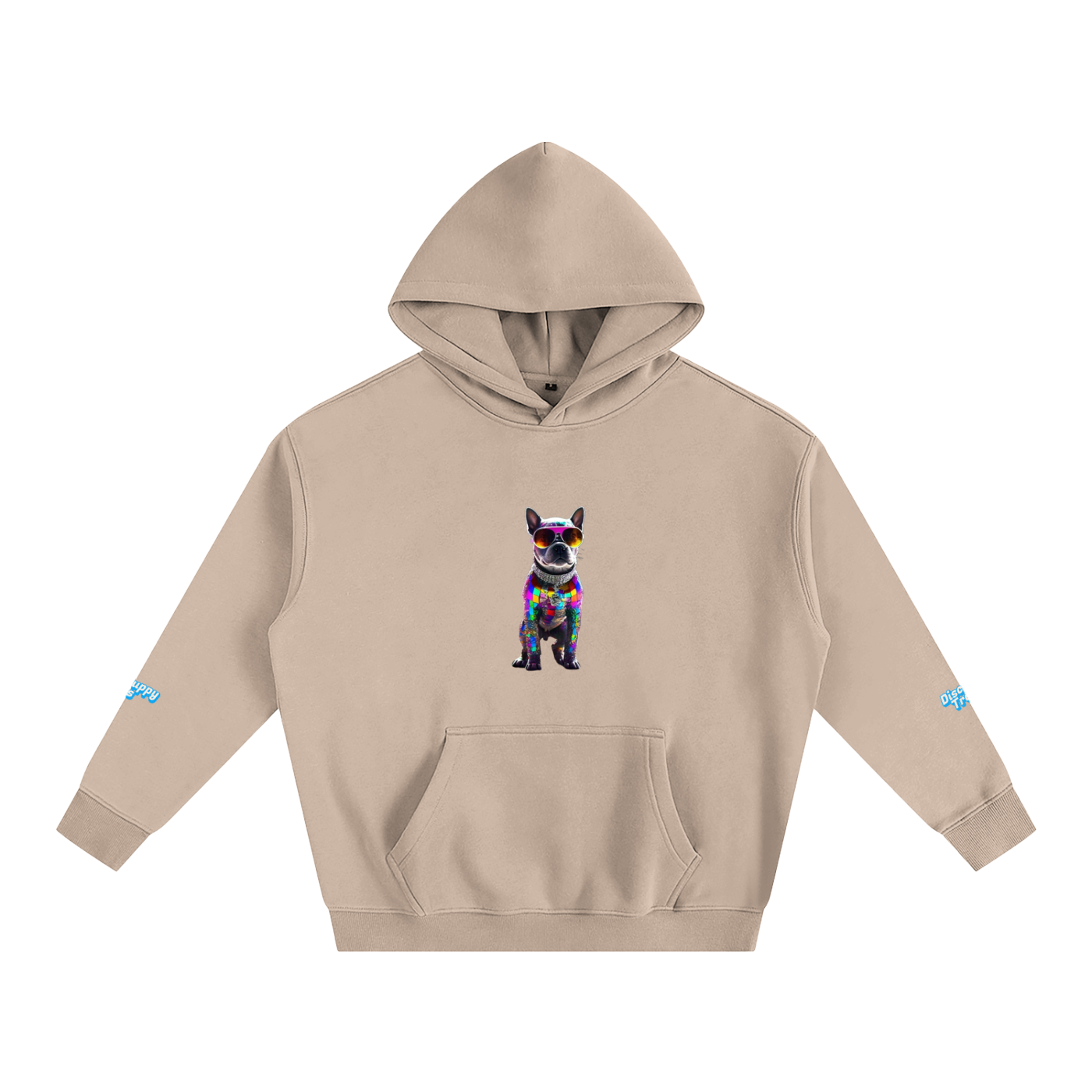 Disco Frenchie Fluro Fleeced Hoodie
