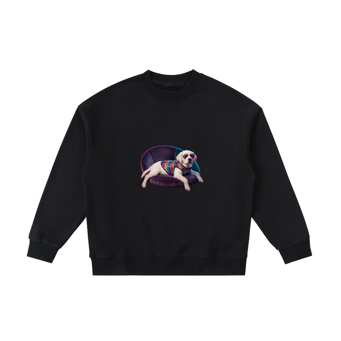 Disco Puppy Chillax Fleece Kids' Crewneck Sweatshirt