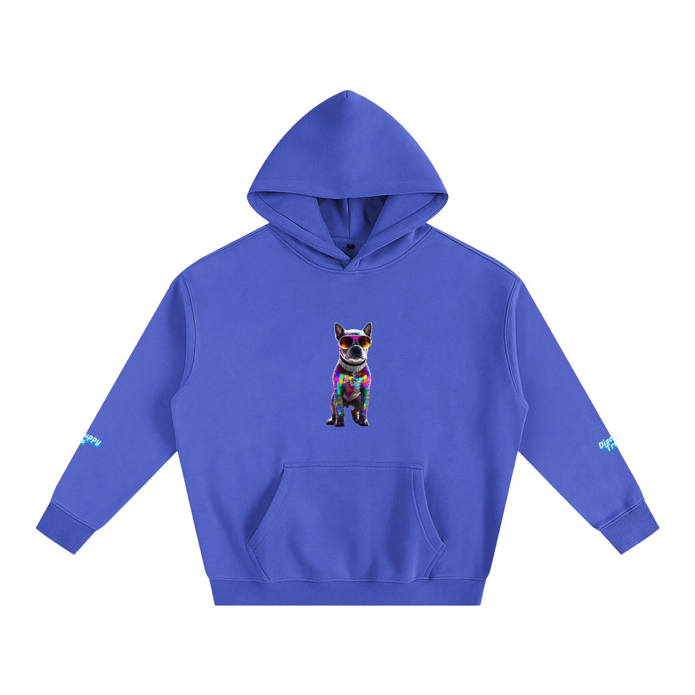 Disco Frenchie Fluro Fleeced Hoodie