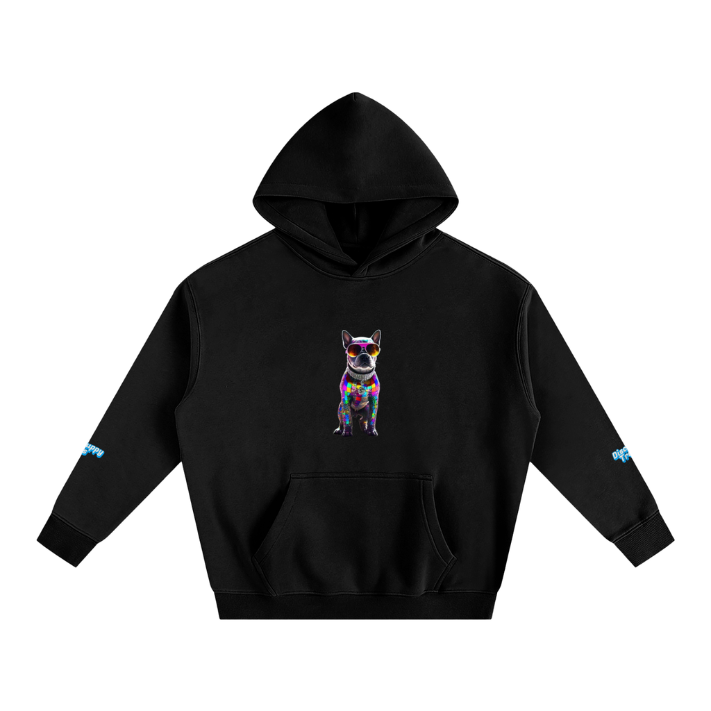 Disco Frenchie Fluro Fleeced Hoodie