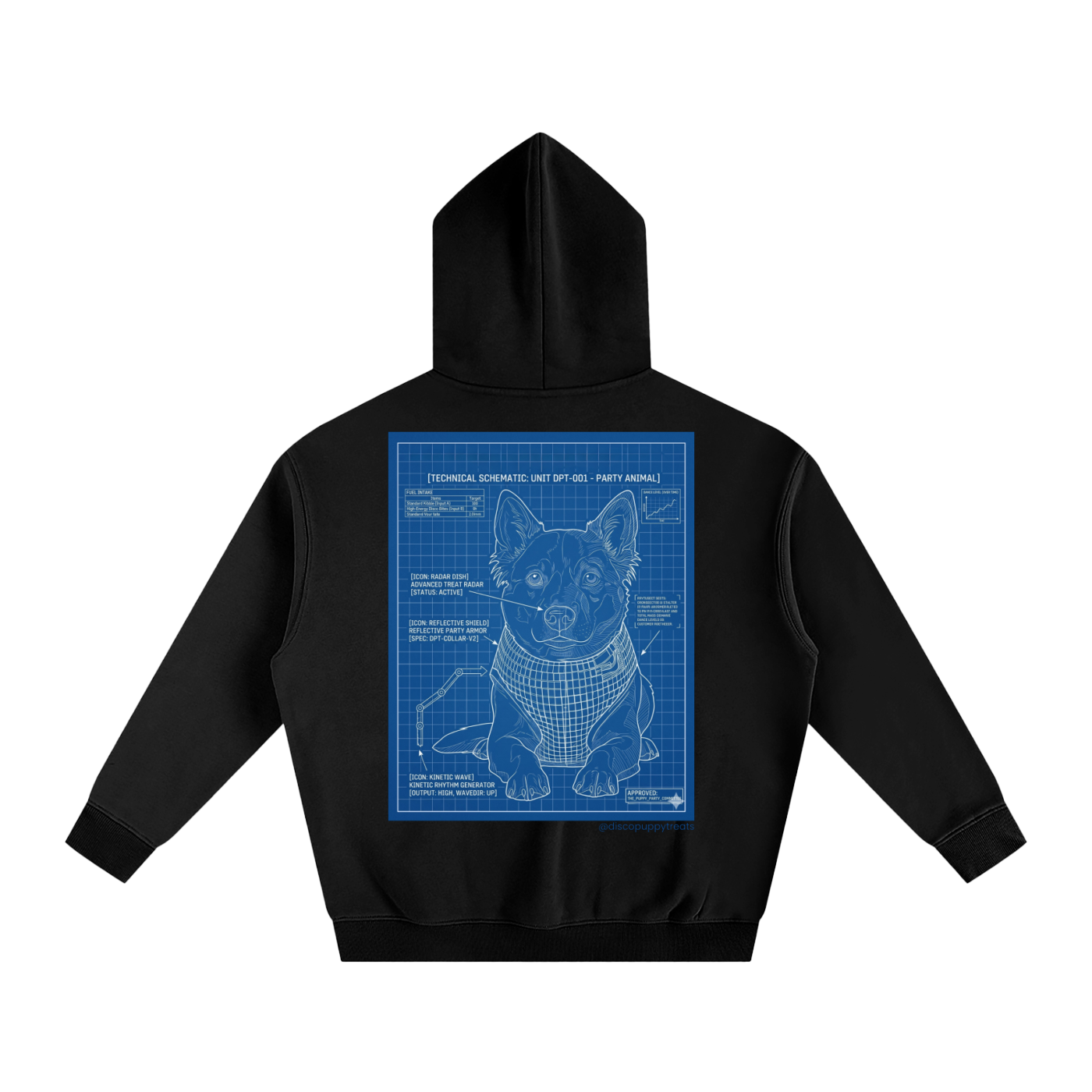 Disco Puppy Treats Blueprint Hoodie