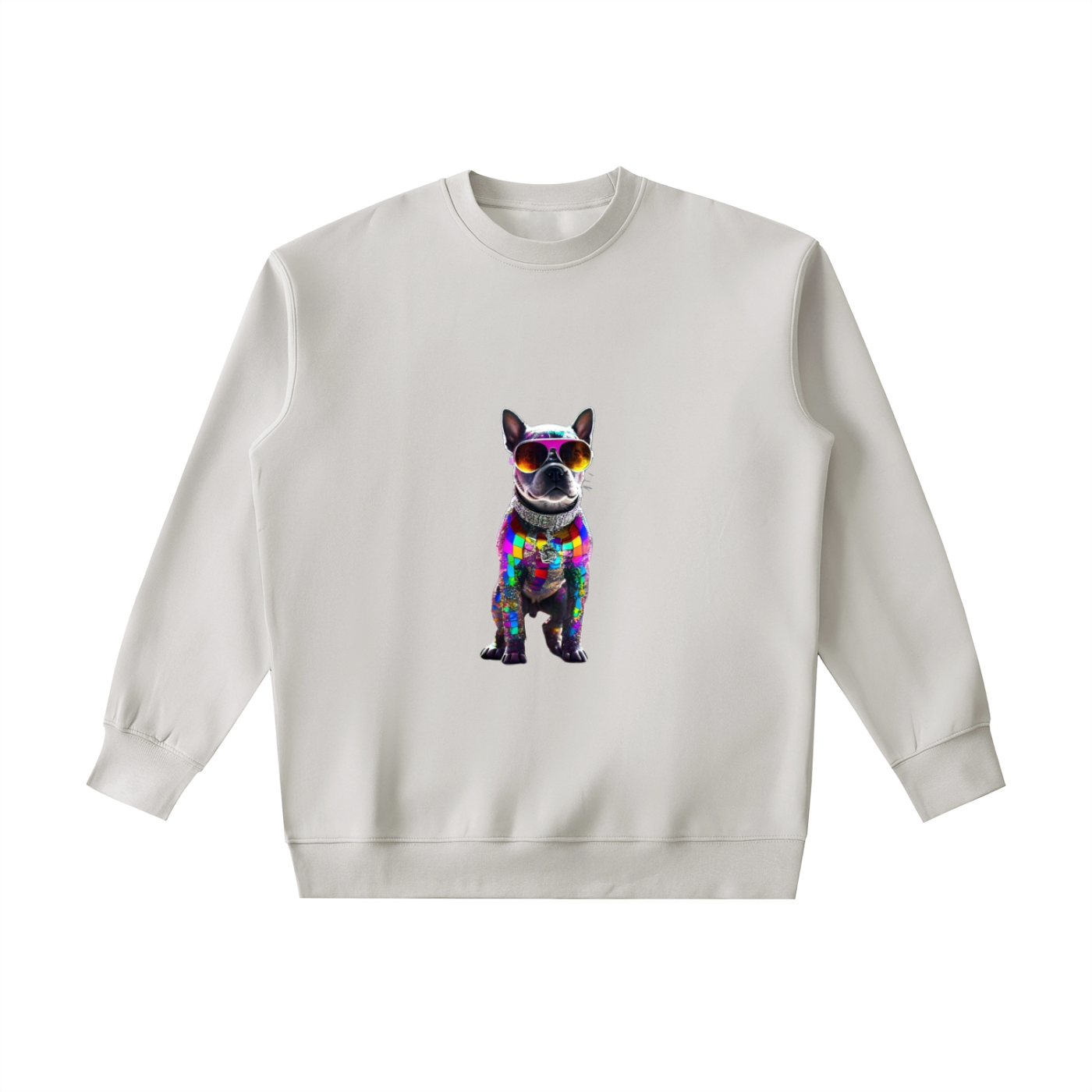 Disco Puppy Fluro Frenchie Heavyweight Crewneck Sweatshirt