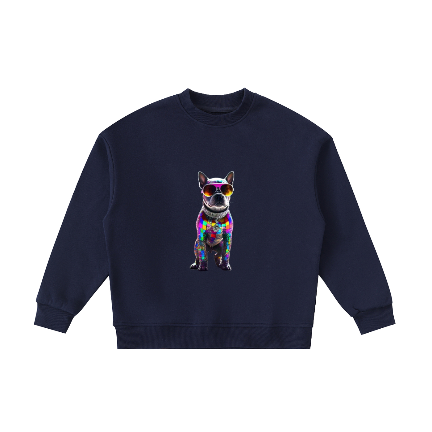 Disco Frenchie Fluro Kids' Crewneck Sweatshirt