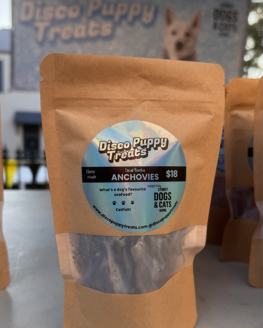 Single-ingredient dehydrated anchovy natural dog treat by Disco Puppy Treats