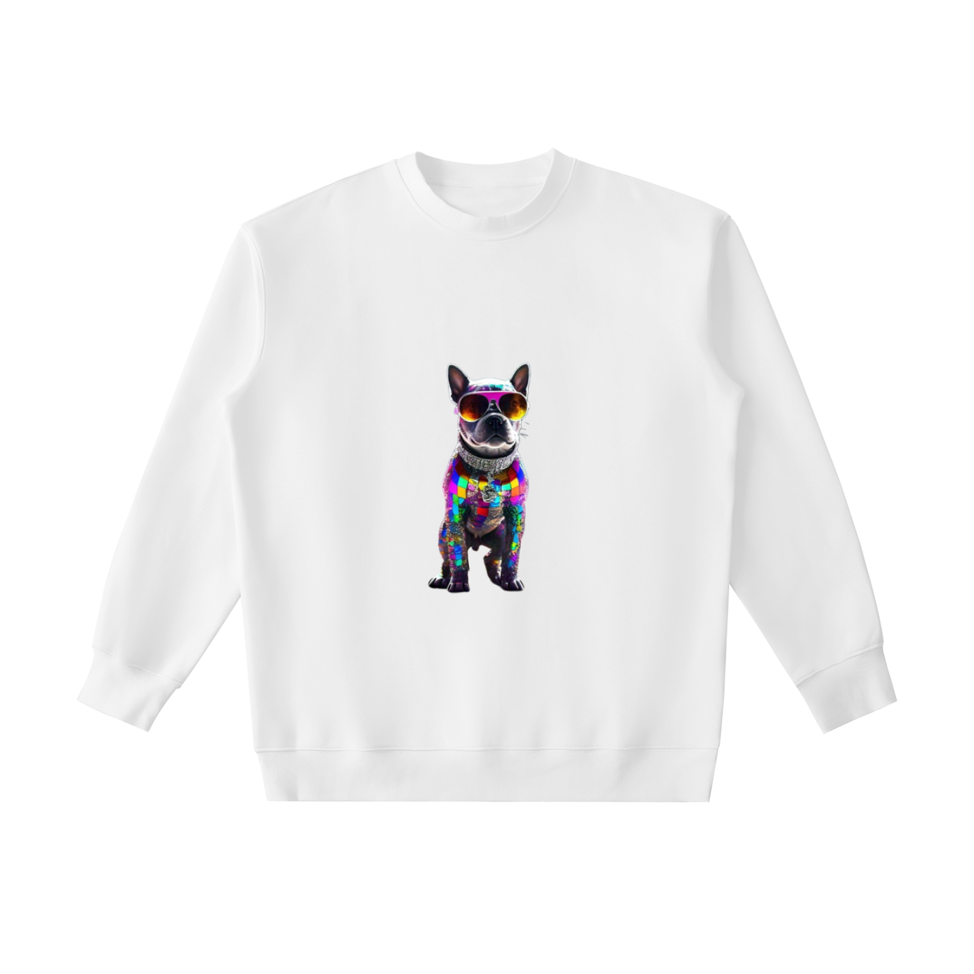 Disco Puppy Fluro Frenchie Heavyweight Crewneck Sweatshirt