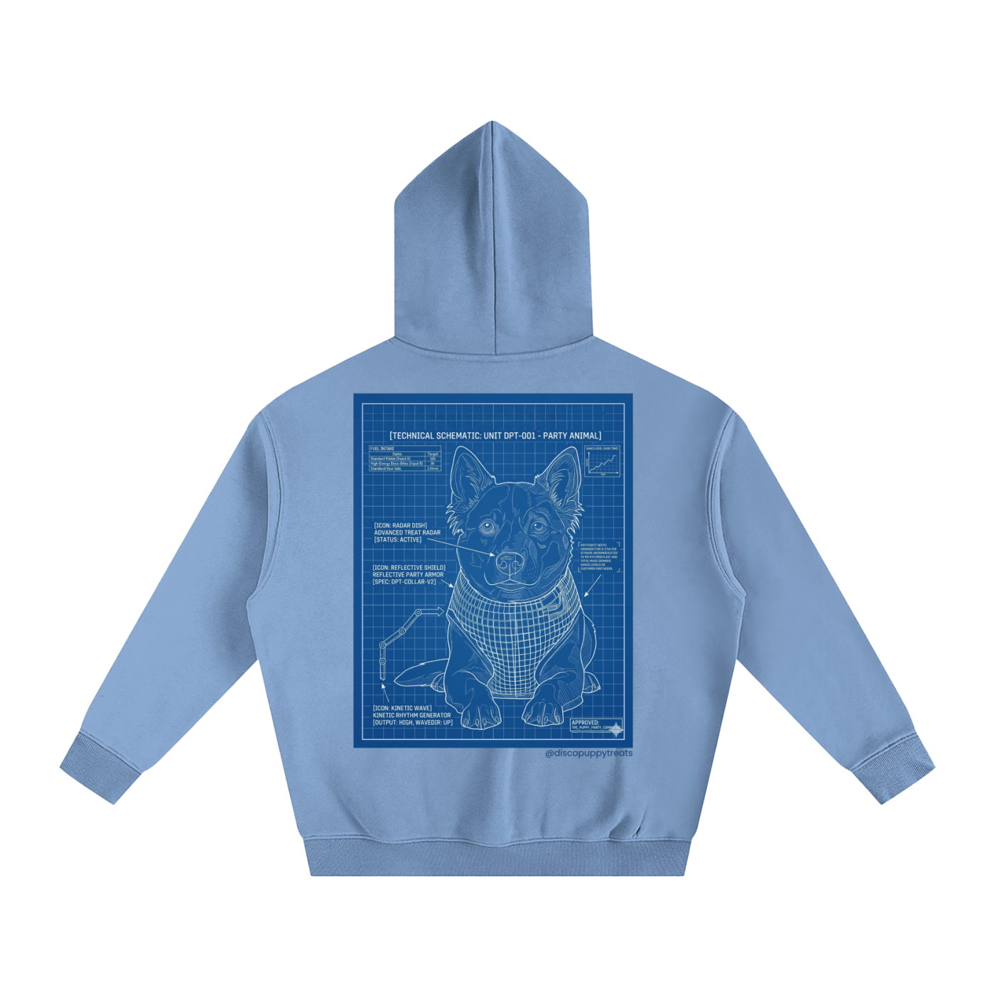 Disco Puppy Treats Blueprint Hoodie