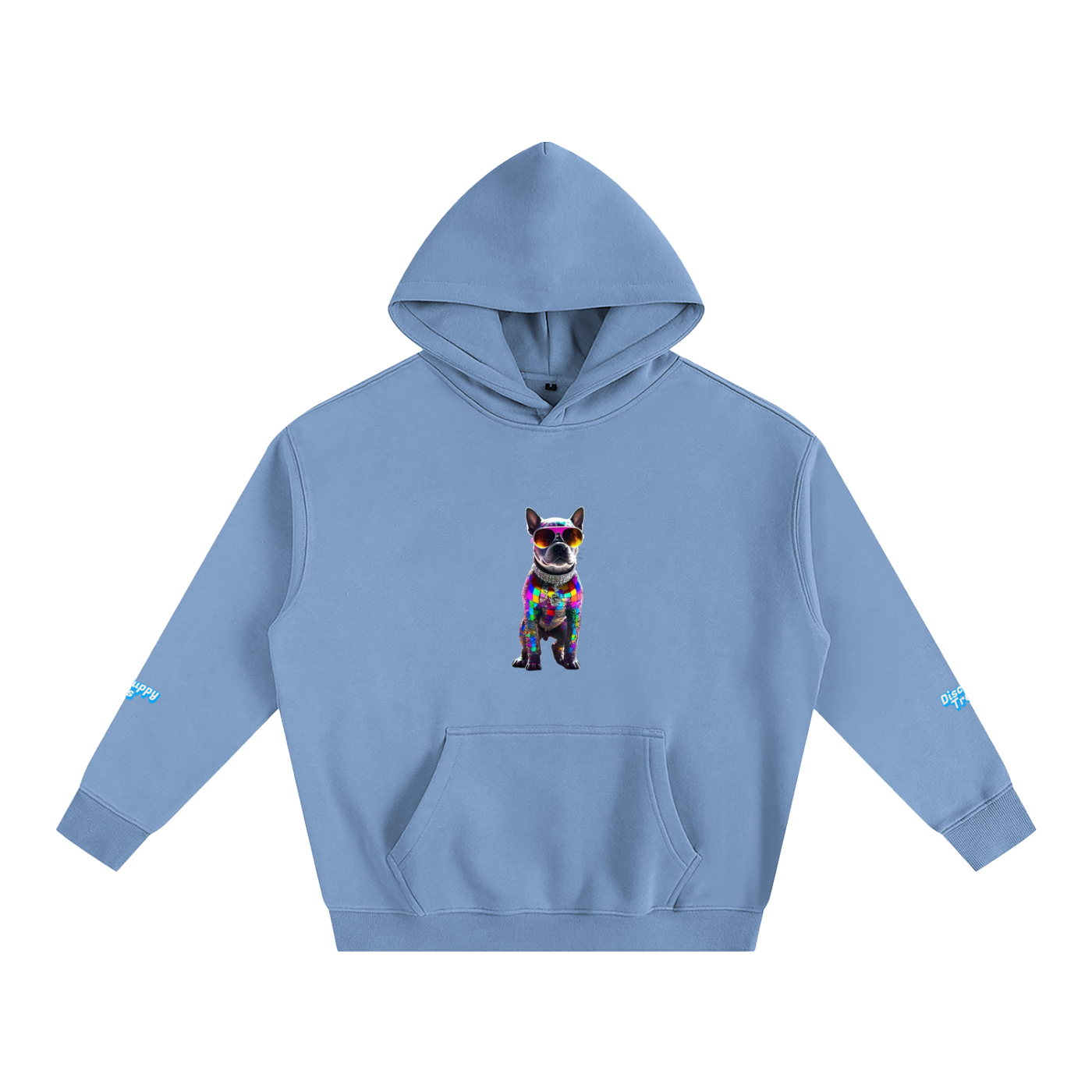 Disco Frenchie Fluro Fleeced Hoodie