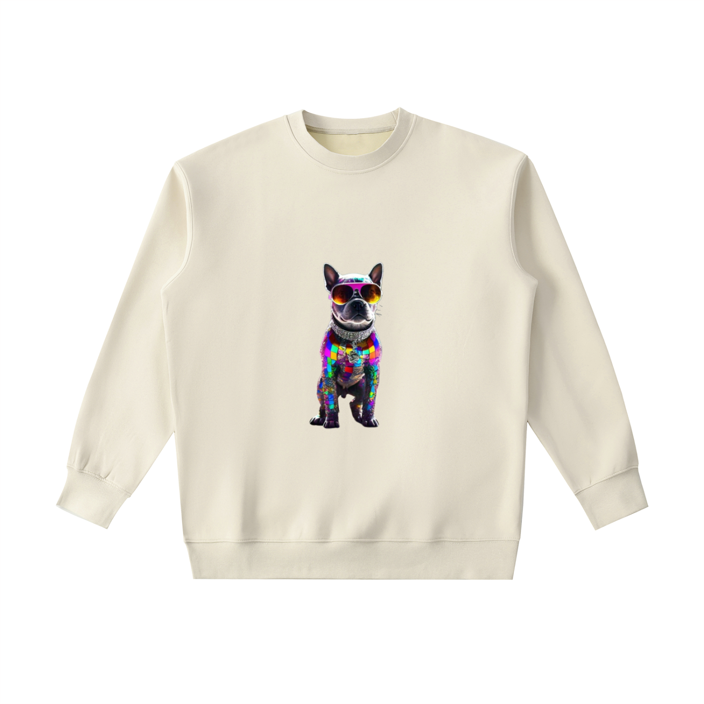 Disco Puppy Fluro Frenchie Heavyweight Crewneck Sweatshirt