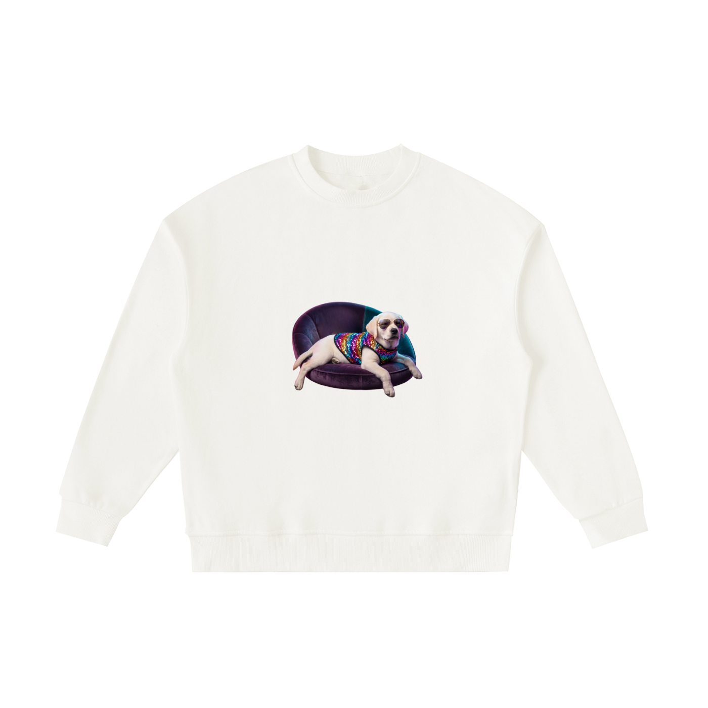 Disco Puppy Chillax Fleece Kids' Crewneck Sweatshirt