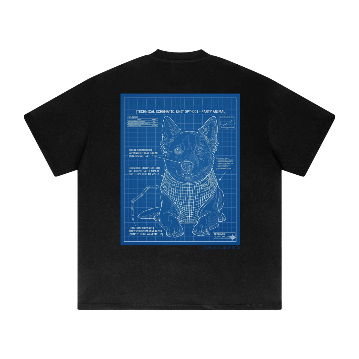 Disco Puppy Treats Blueprint Heavyweight Drop Shoulder T-Shirt