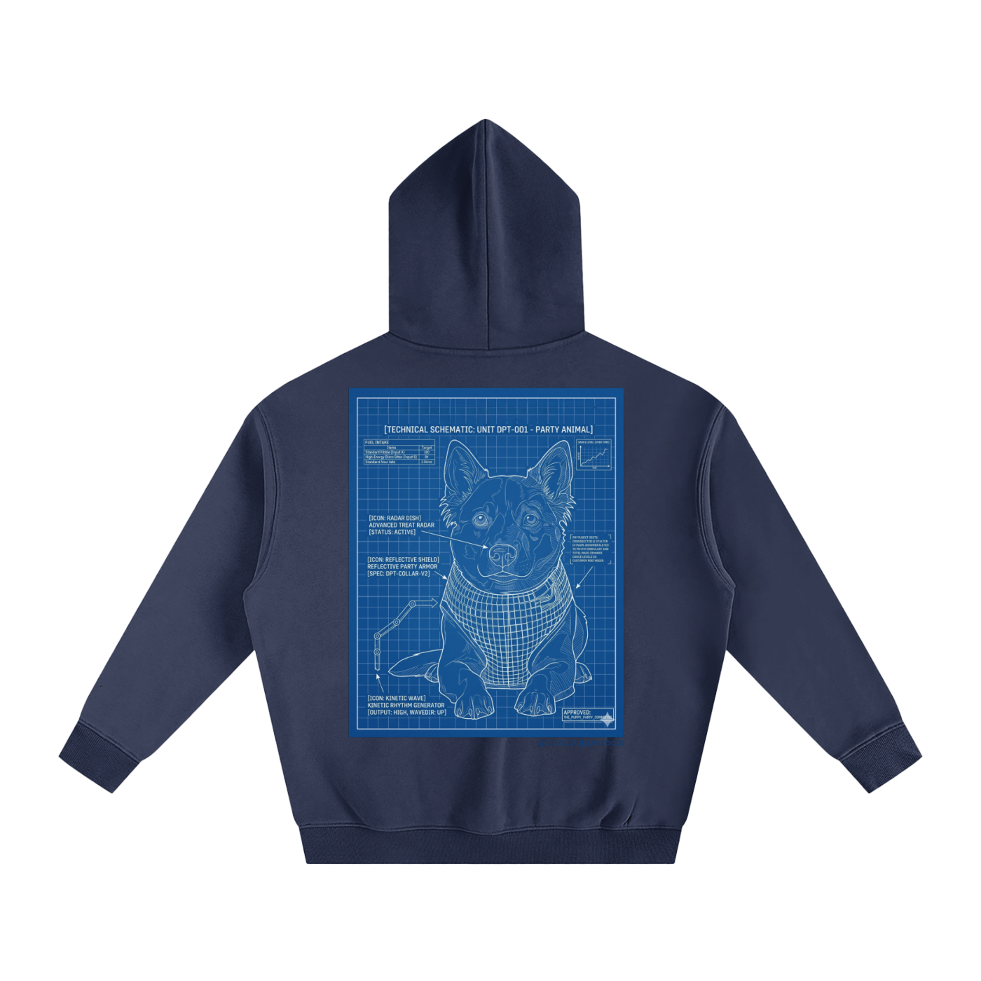 Disco Puppy Treats Blueprint Hoodie