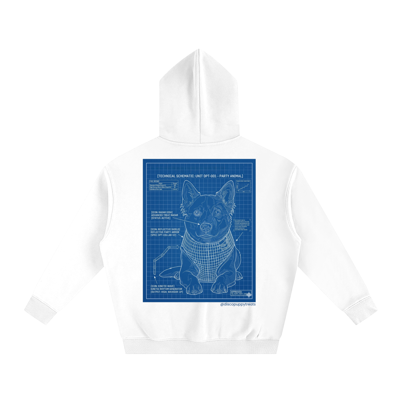 Disco Puppy Treats Blueprint Hoodie